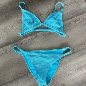 Blue triangle swimsuit bikini